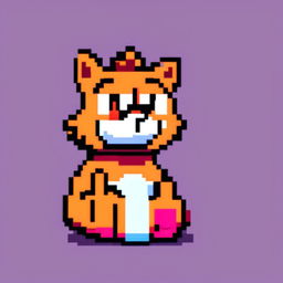 Pixel art profile picture of Garfield with vibrant colors and a simple background.