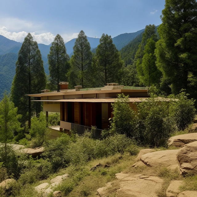 A four-bedroom home with attached bathrooms in every room and a single kitchen, nestled in the scenic beauty of Himachal Pradesh.