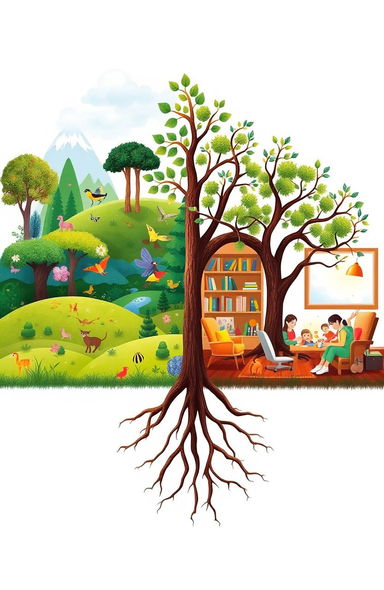 A symbolic representation of the debate between nature and nurture in personality development