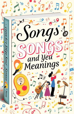 A vibrant and creative book cover design illustrating the theme of idioms related to songs