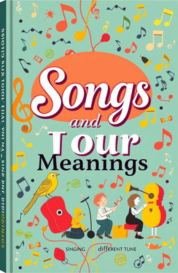 A vibrant and creative book cover design illustrating the theme of idioms related to songs