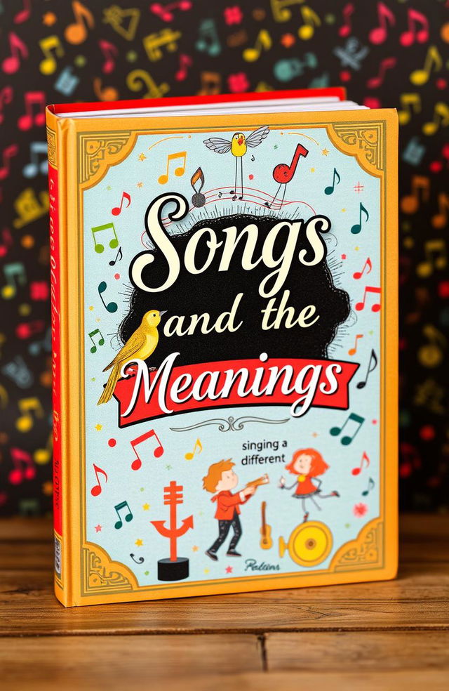 A vibrant and creative book cover design illustrating the theme of idioms related to songs