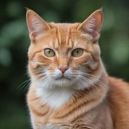 An orange suburban pet cat. The image should give the impression of being taken with a Canon EOS R5 with RF 100mm f/2.8L Macro IS USM Lens, at an ideal aperture of f/4 to f/5.6