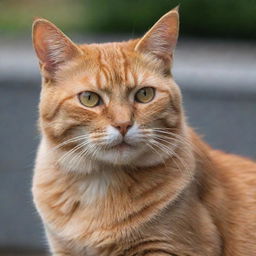 An orange suburban pet cat. The image should give the impression of being taken with a Canon EOS R5 with RF 100mm f/2.8L Macro IS USM Lens, at an ideal aperture of f/4 to f/5.6