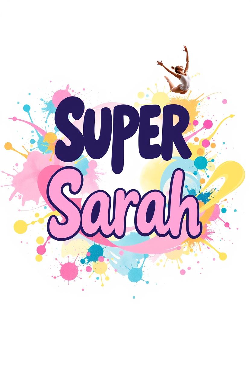 The phrase 'Super Sarah' written in bold, playful typography, prominently displayed at the center of the image