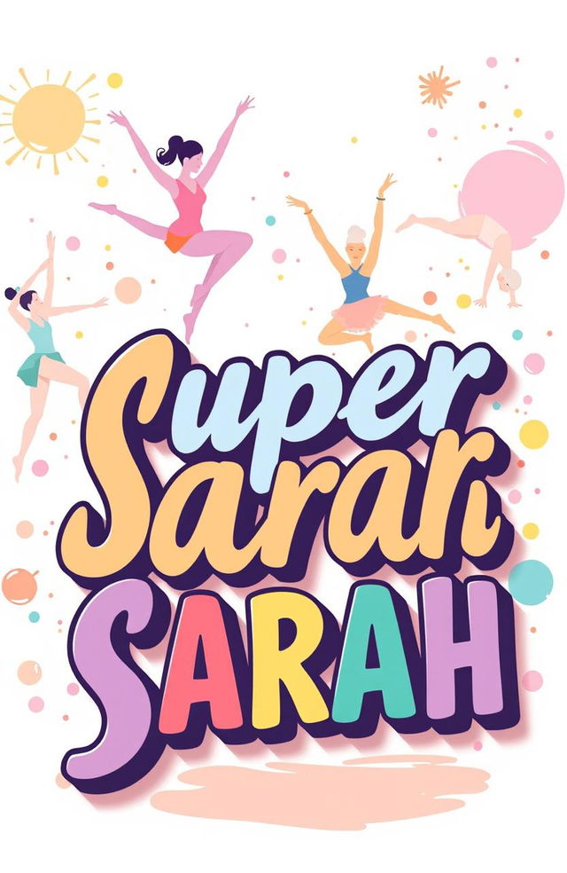 A vibrant and artistic scene featuring the words 'Super Sarah' prominently displayed in a sharp, bold font