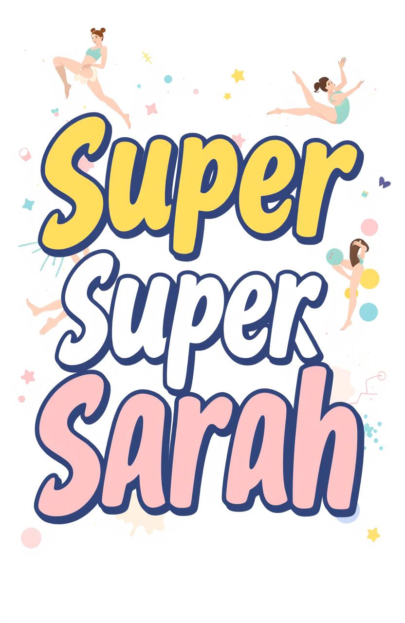 A vibrant and artistic scene featuring the words 'Super Sarah' prominently displayed in a sharp, bold font