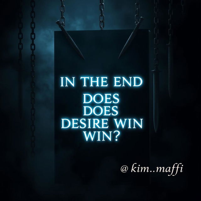 A dark, atmospheric cover for a book titled "In the End Does Desire Win?" featuring a nighttime scene