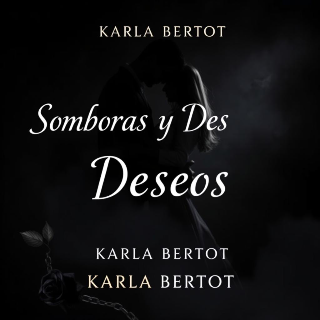 A dark and intriguing image representing the book 'Sombras y Deseos' by Karla Bertot