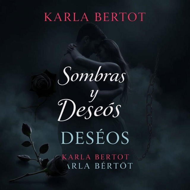 A dark and intriguing image representing the book 'Sombras y Deseos' by Karla Bertot