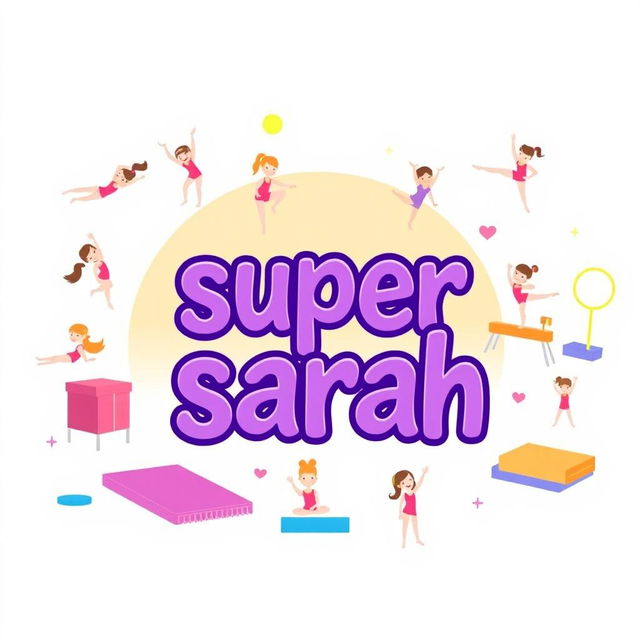 The phrase 'super sarah' prominently displayed in a bold, stylized purple font