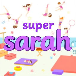 The phrase 'super sarah' prominently displayed in a bold, stylized purple font