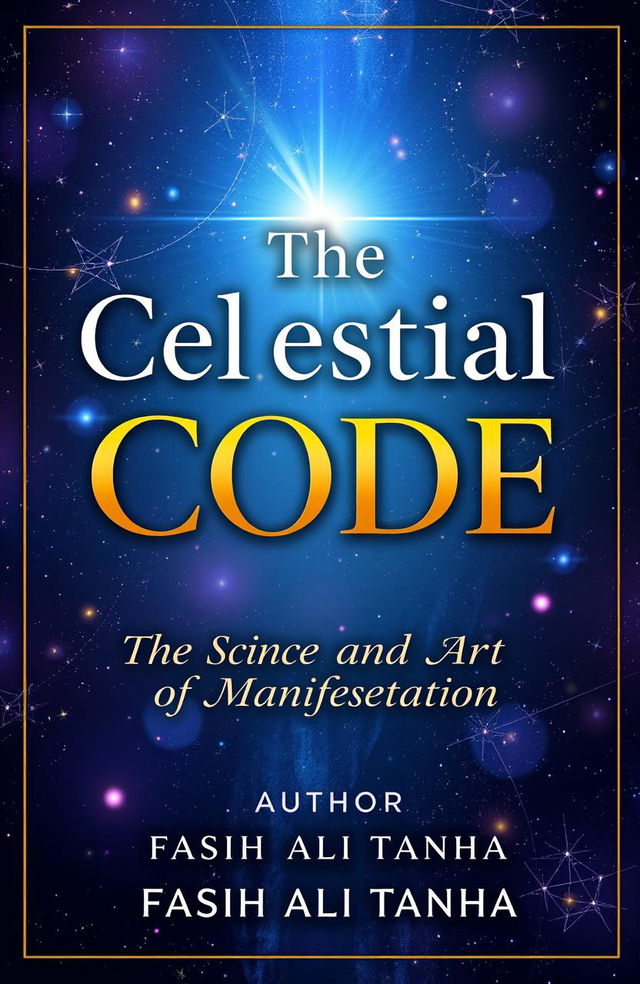 A 5x8 book cover design titled 'The Celestial Code' with a celestial, mystical theme