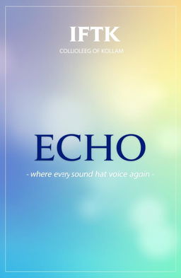 A vibrant and engaging cover page design for IFTK College of Kollam, featuring the college logo prominently at the top