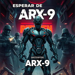 An action-packed cover for a science fiction novel titled 'Despertar de ARX-9'