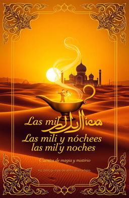 A stunning book cover design titled 'Las mil y una noches'