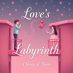 A beautifully crafted book cover for a Wattpad story, featuring a dreamy night sky color theme in soft shades of pink