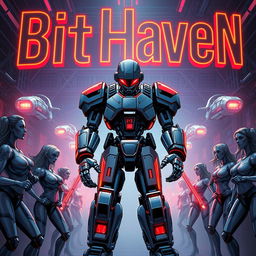 A striking book cover for the science fiction novel 'BitHaven'