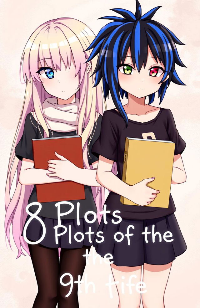 Two girls standing together, each holding books in their hands