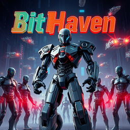 A hyper-realistic book cover for the science fiction novel 'BitHaven'