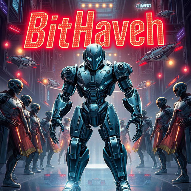 A hyper-realistic book cover for the science fiction novel 'BitHaven'