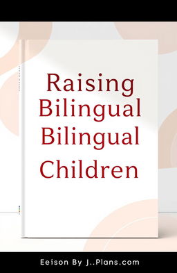A minimalist book cover design for 'Raising Bilingual Children', featuring a clean and modern layout