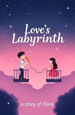 A whimsical cover design for a Wattpad story titled 'Love's Labyrinth'