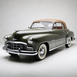 A high-definition and well-lit image of a classic vintage car, positioned against a clean, white background.