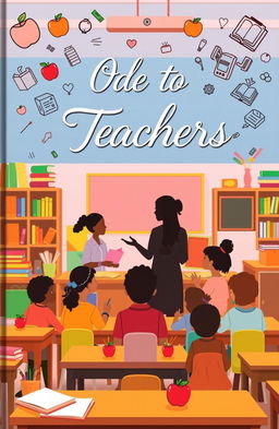An enchanting book cover design, featuring an inspirational poem about teachers