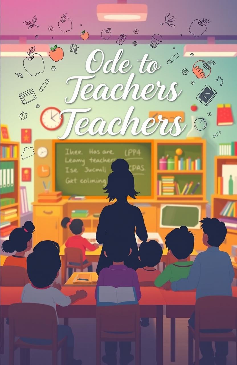 An enchanting book cover design, featuring an inspirational poem about teachers