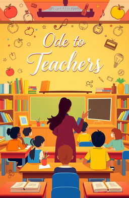 An enchanting book cover design, featuring an inspirational poem about teachers