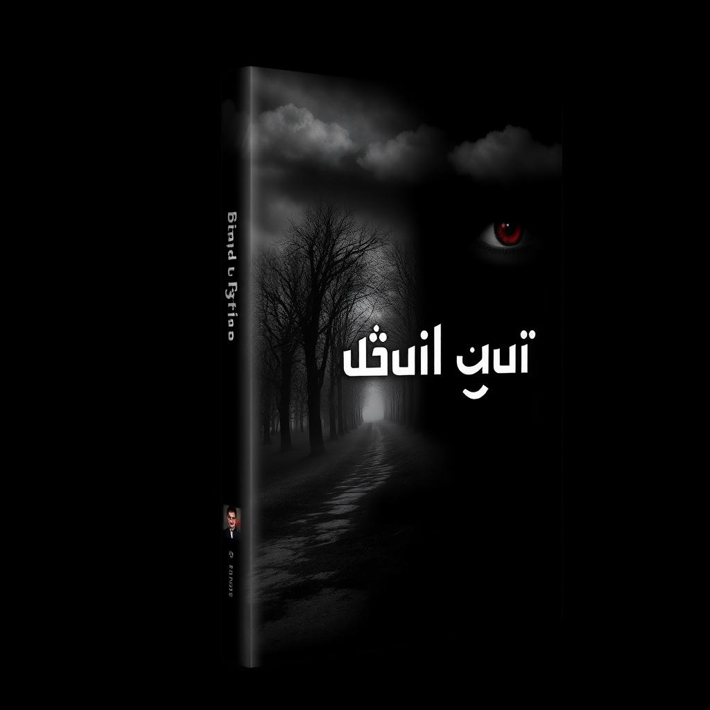 A book cover design predominantly in black, featuring subtle cloud patterns to add depth and atmosphere