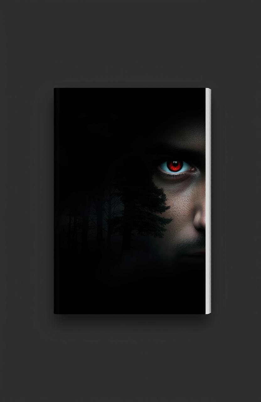 A book cover design featuring a black background with subtle wisps of clouds