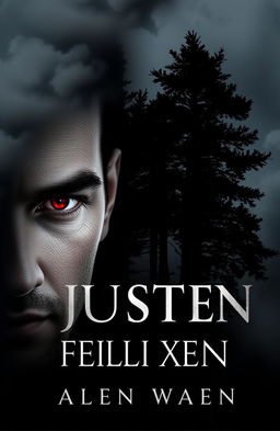 A book cover design featuring a black background with subtle wisps of clouds