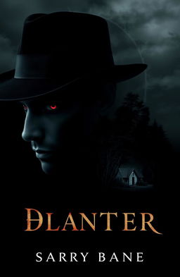 A book cover design featuring a black background with subtle clouds