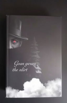 A book cover featuring a predominantly black background with wisps of clouds