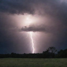 An intense scene capturing the moment when lightning bolts strike against the dark and looming dawn shadows.