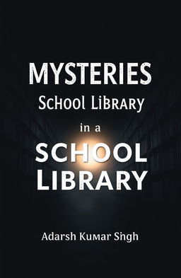 A dark-themed book cover titled 'Mysteries in a School Library' by Adarsh Kumar Singh, designed for a 5x8 inch print