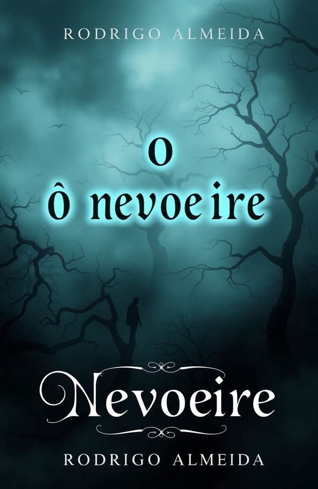 A chilling book cover for a supernatural horror novel titled "O nevoeiro" by author "Rodrigo Almeida"