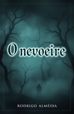 A chilling book cover for a supernatural horror novel titled "O nevoeiro" by author "Rodrigo Almeida"