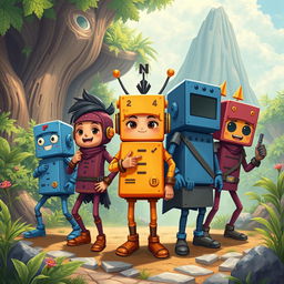 In the imaginative land of Bilangan, where whimsical numbers dance and lively formulas sing, five distinct characters take center stage: Algoritma, Aritmetika, Statistik, Geometri, and Kriptografi