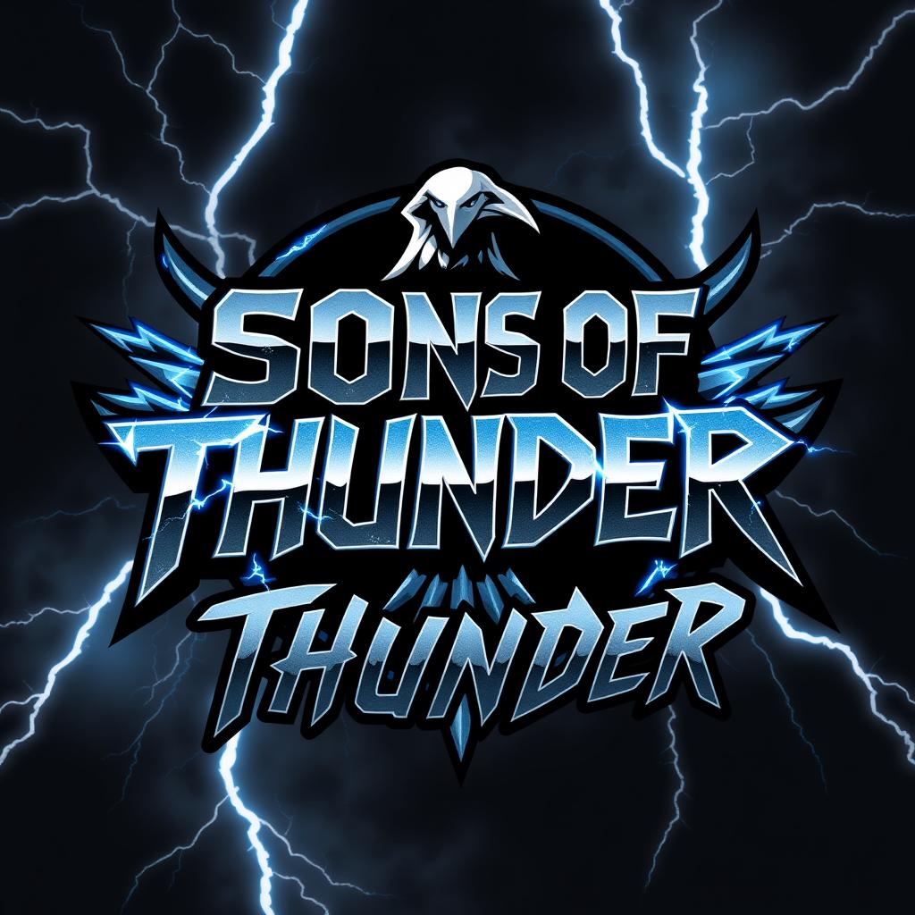 Design a logo for a hard rock band called 'Sons of Thunder'