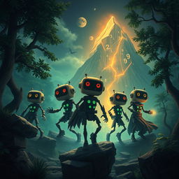 In the mystical land of Bilangan, where numbers dance and formulas sing, five unique algorithms come to life: Algoritma, Aritmetika, Statistik, Geometri, and Kriptografi