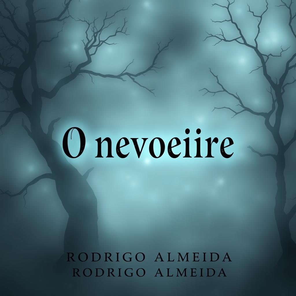 A haunting book cover for a supernatural horror novel titled "O nevoeiro" by the author "Rodrigo Almeida"