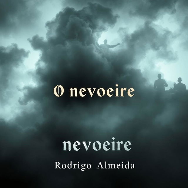 An eerie and captivating book cover for a supernatural horror novel titled "O nevoeiro" by "Rodrigo Almeida"