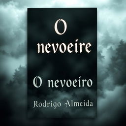 An eerie and captivating book cover for a supernatural horror novel titled "O nevoeiro" by "Rodrigo Almeida"