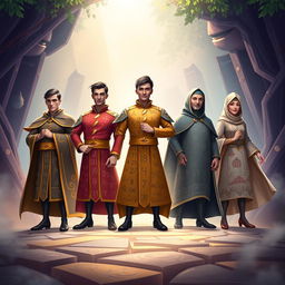 In the enchanting land of Bilangan, where numbers dance and formulas sing, five unique characters emerge: Algoritma, Aritmetika, Statistik, Geometri, and Kriptografi