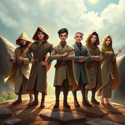 In the enchanting land of Bilangan, where numbers dance and formulas sing, five unique characters emerge: Algoritma, Aritmetika, Statistik, Geometri, and Kriptografi