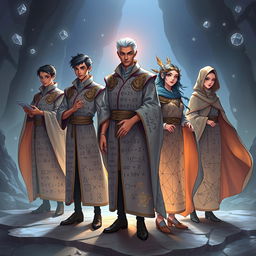 In the enchanting realm of Bilangan, where numbers dance and formulas sing, five unique algorithms are brought to life in a realistic art style: Algoritma, Aritmetika, Statistik, Geometri, and Kriptografi