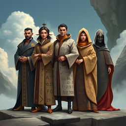 In the mystical realm of Bilangan, where numbers dance and formulas sing, five unique characters come to life: Algoritma, Aritmetika, Statistik, Geometri, and Kriptografi